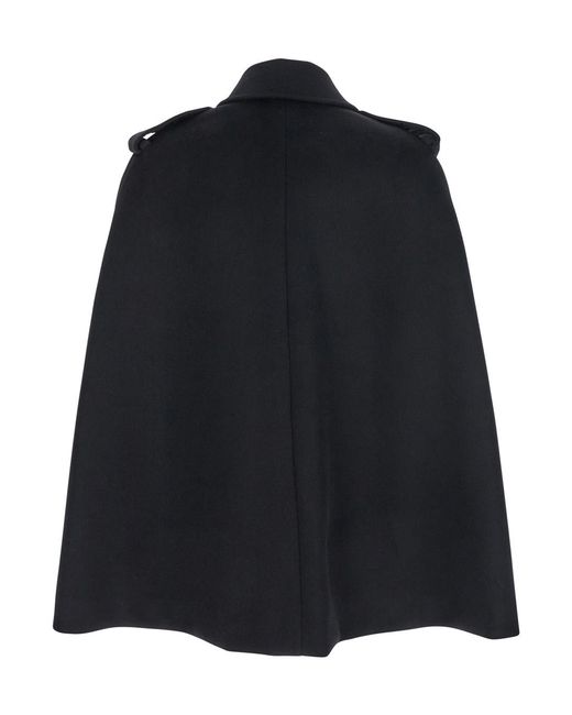Le Plain Black Short Cape Coat