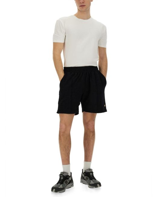 Casablancabrand Black Monogram Bermuda Shorts for men