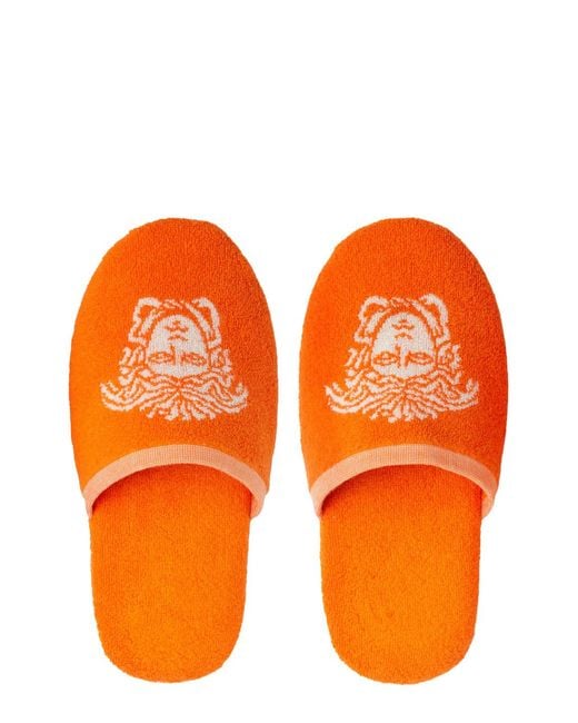 Versace Orange Slippers Medusa Jacquard
