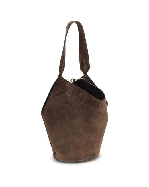 Khaite Brown Lotus Small Shoulder Bag Calf Leather Bos Taurus