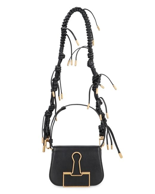 Off-White c/o Virgil Abloh Black Skeleton Binder Leather Shoulder Bag Calf; Lining: Cotton Handbags