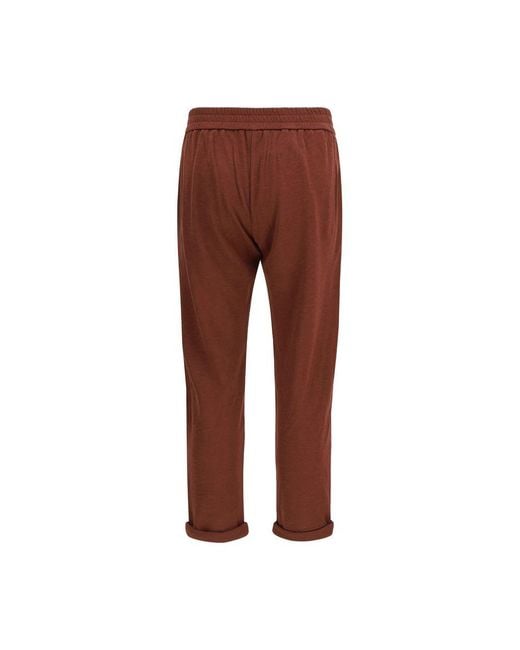 Brunello Cucinelli Brown Bordeaux Cotton Casual Pants