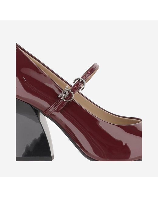 Pinko Purple Pointed Toe Shiny Leather Pumps