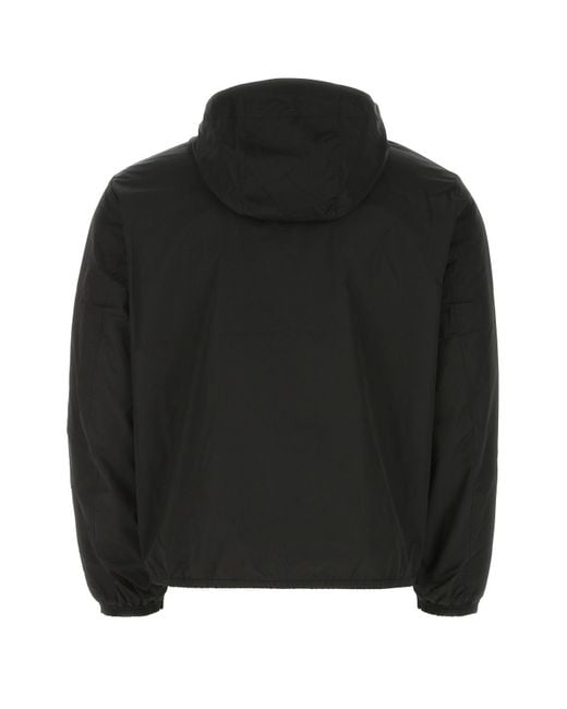 Emporio Armani Black Hooded Zip-Up Technical Jacket for men