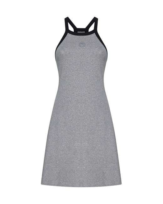 MARINE SERRE Gray Organic Cotton Mini Dress