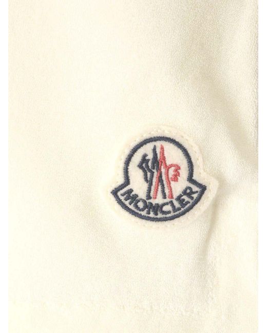 Moncler Natural Logo Patch High Waist Shorts