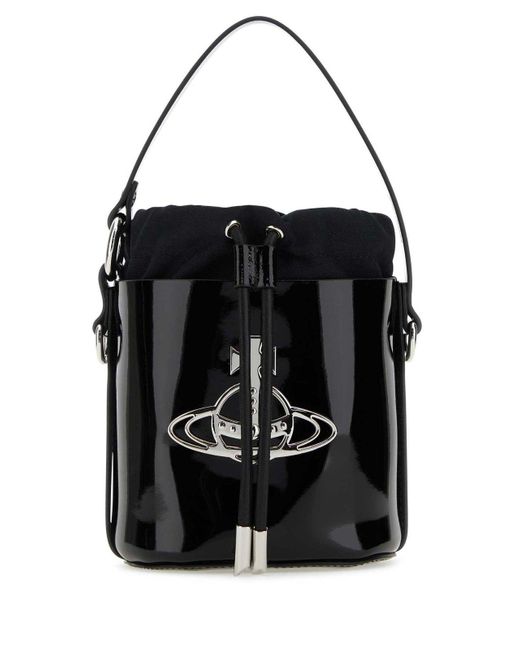 Vivienne Westwood Black Leather Small Daisy Bucket Bag