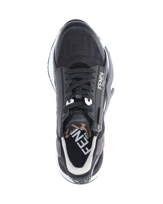 Fendi Black "Flow" Low-Top Sneakers for men