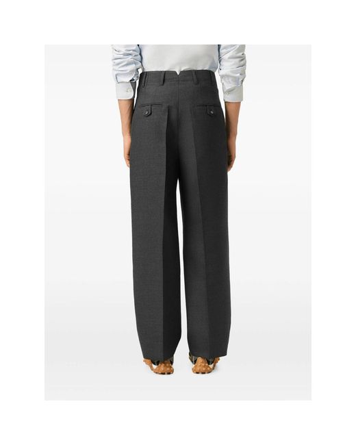 AMI Black Tailored Carrot Fit Wool Trousers for men