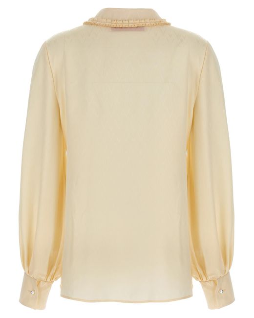 Valentino Garavani Natural Toute La V Shirt Silk Shirt, Blouse