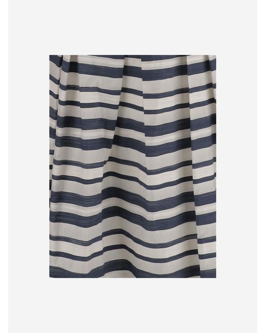 Ralph Lauren Gray Dress Striped Cotton Blend