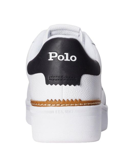 Polo Ralph Lauren White Masters Court Low-top Sneakers for men