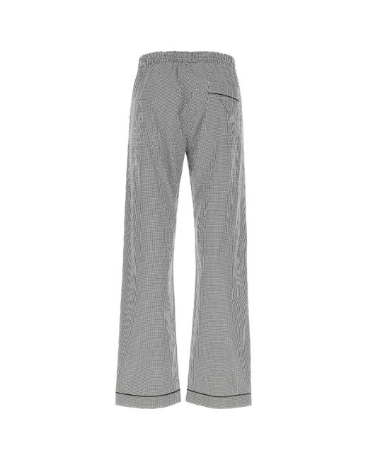 Prada Gray Embroidered Poplin Pant for men