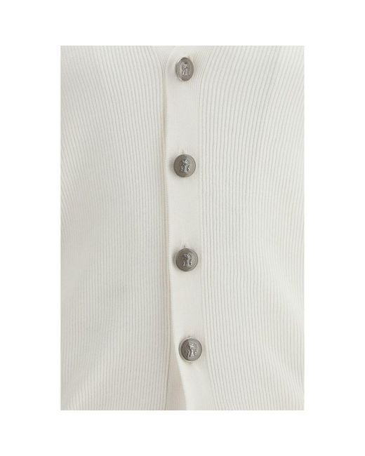 Brunello Cucinelli White Cotton Cardigan for men