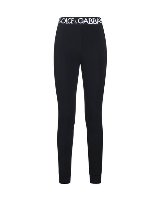 Dolce & Gabbana Black Logo Cotton leggings