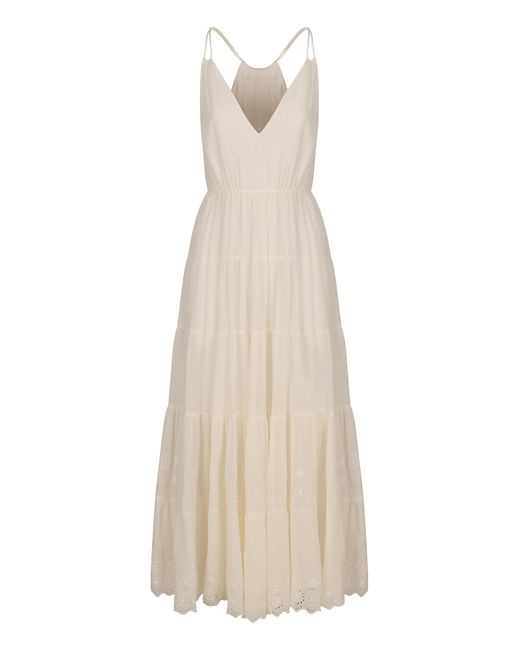 Céline Natural Cotton And Silk Crépon Maxi Dress