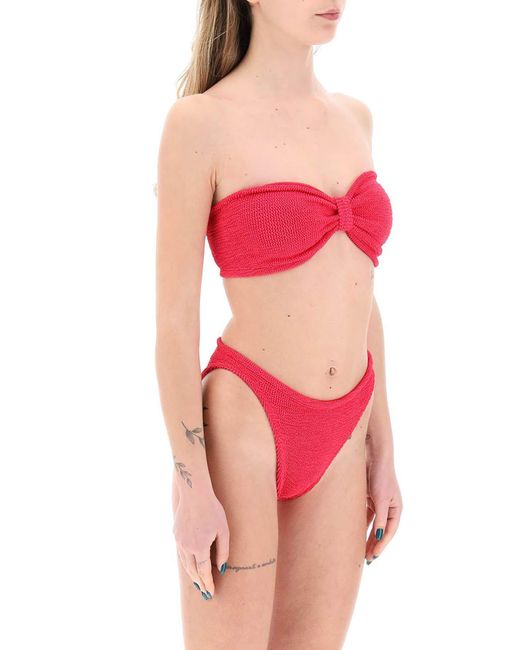 Hunza G Red Jean Bikini Set