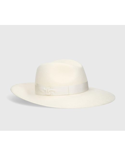 Borsalino White Handcrafted Wool Felt Wide-Brim Hat