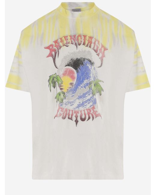 Balenciaga White Cotton T-Shirt Tie-Dye T-Shirts for men