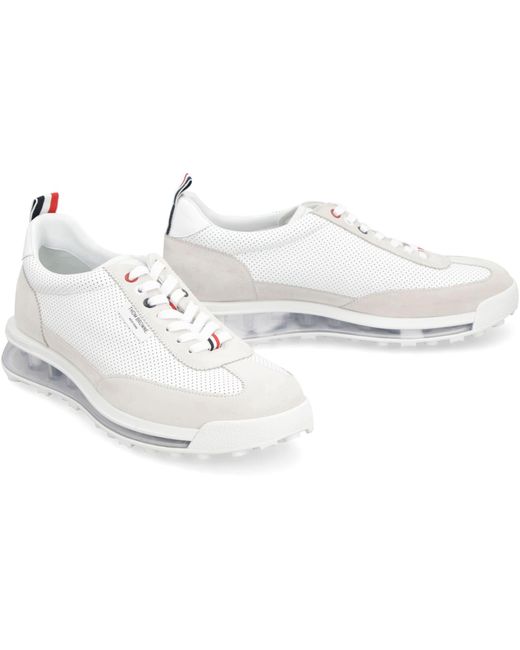 Thom Browne White Leather Low-top Sneakers for men