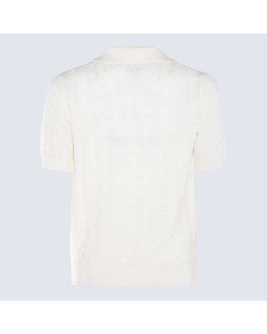 Piacenza Cashmere White Cotton Polo Shirt for men