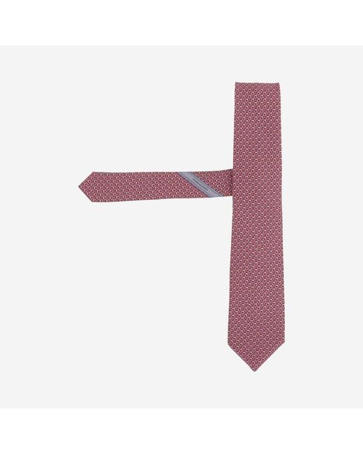 Ferragamo Purple Patterned Silk Tie, Ties & Bow for men