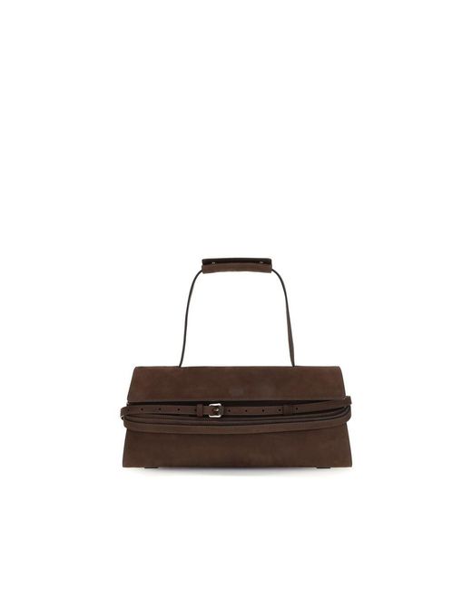 Moschino Brown Tie Me Medium Shoulder Bag