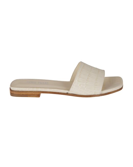 embossed mule flats