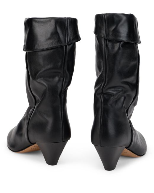 Isabel Marant Black Ankle Boots Cone Heel Calfskin