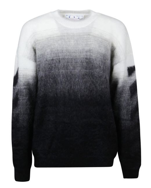 Off-White c/o Virgil Abloh Gray Diag Arrow Brushed Knit Sweater for men