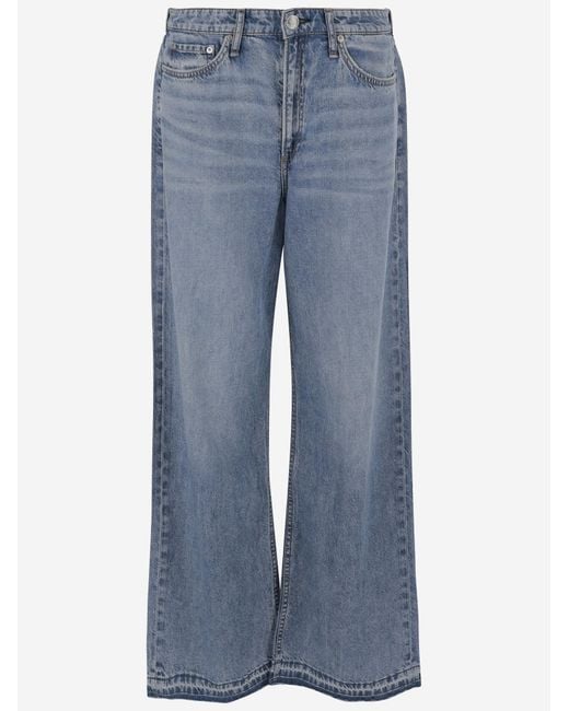 Rag & Bone Blue Jeans Cotton-Blend Trousers