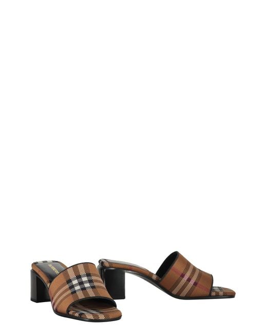 Burberry Brown Fabric Mules