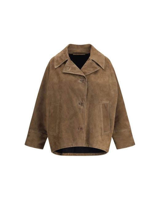 Salvatore Santoro Brown Suede Leather Jacket