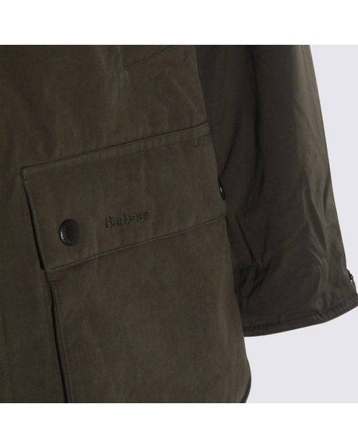 Barbour Green Cotton Padded Os Casual Jacket for men