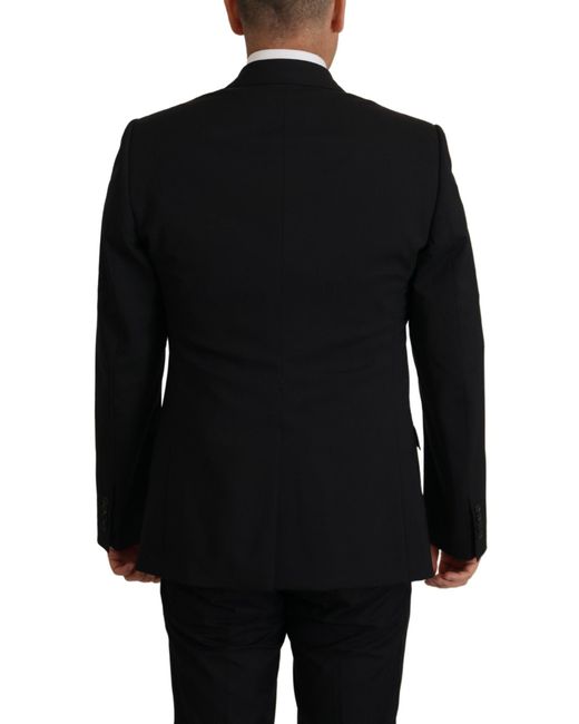 Dolce & Gabbana Black Jacket Vest 2 Piece Martini Blazer Virgin Wool Clothing for men