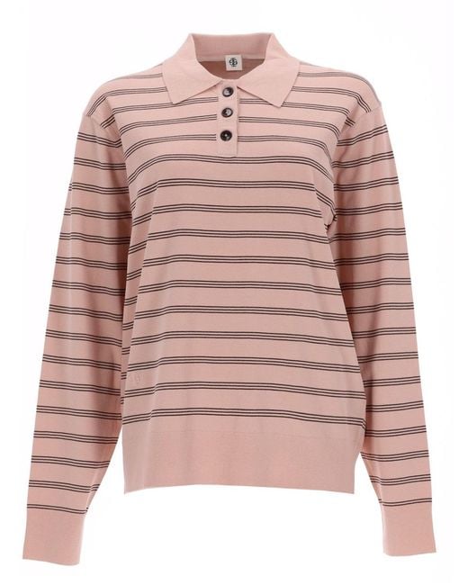 THE GARMENT Pink Madison Polo Shirt Viscose Polyester