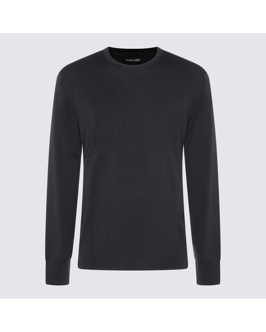 Tom Ford Black T-Shirts And Polos _Lyocell Co for men