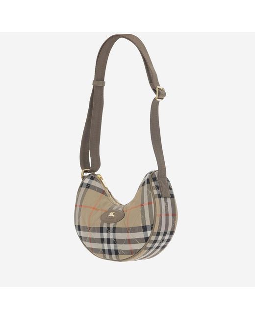 Burberry White Shoulder Bag Horseshoe Nylon