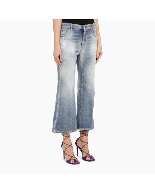 DSquared² Blue Washed Cropped Jeans