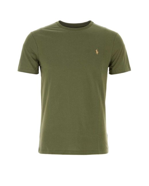 Polo Ralph Lauren Green Pony Embroidered Crewneck T-Shirt for men