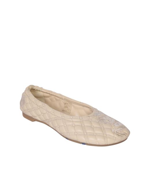 Burberry Natural Quilted Leather Sadler Ballet Flats