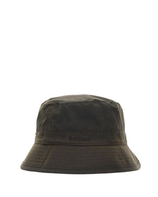 Barbour Brown Bucket Hat Cotton for men