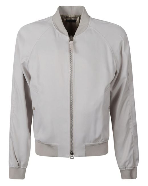 Tom Ford Gray Classic Fitted Zipped Bomber for men