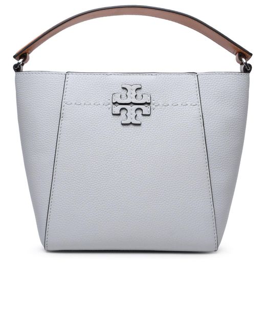 Tory Burch Gray Small Mcgraw Grey Leather Bag