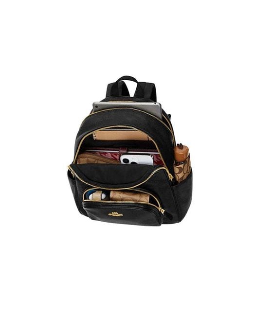 COACH Black Backpack Pebble Leather Bags Backpacks