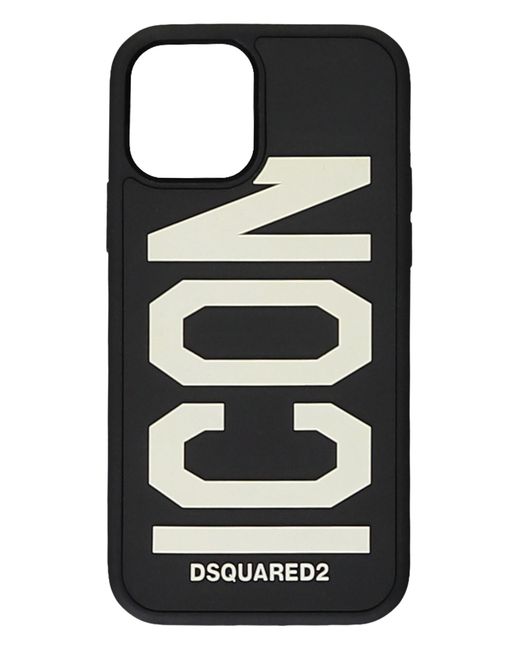 DSquared² Black Logo Detail Iphone 12 Pro Case for men