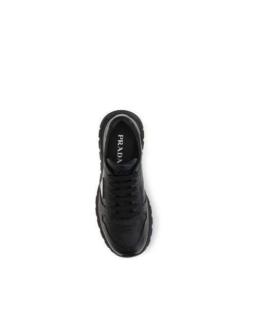 Prada Black Polyester Athletic Sneakers for men