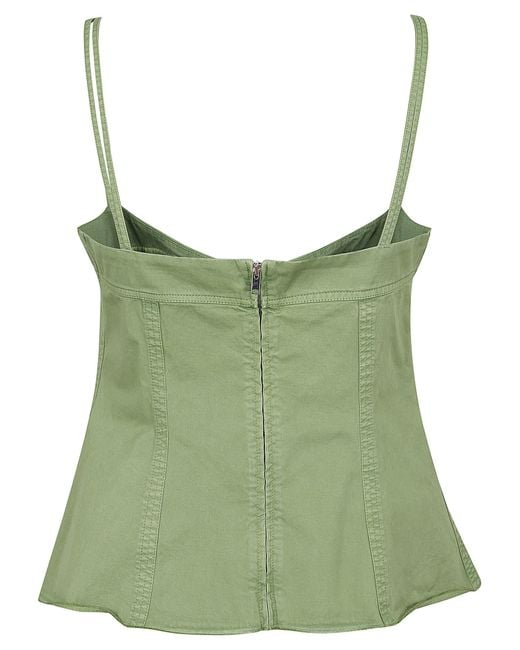 Stella McCartney Green Garment Dyed Peplum Top