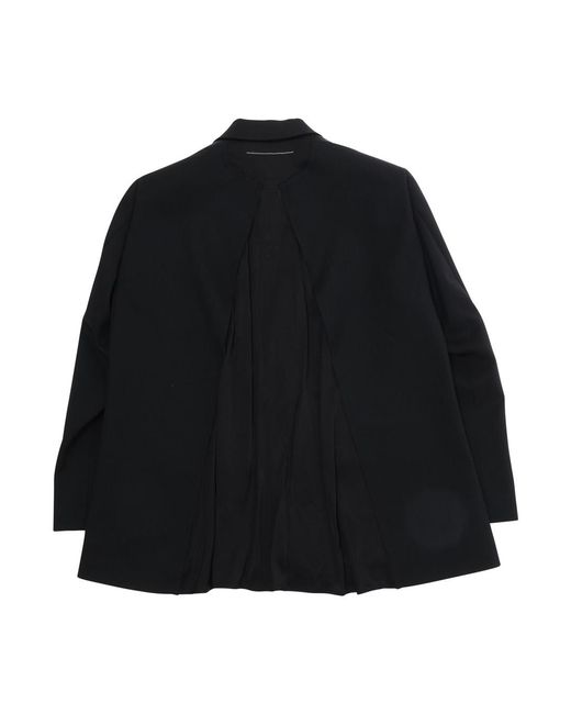 MM6 by Maison Margiela Black Boys Jacket V-Neck Wool Blazers for men