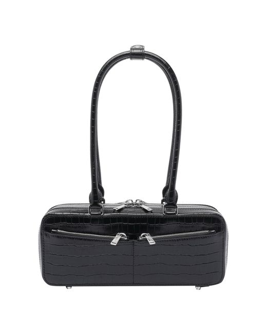 Self-Portrait Black Self Portrait Croc Shoulder Bag